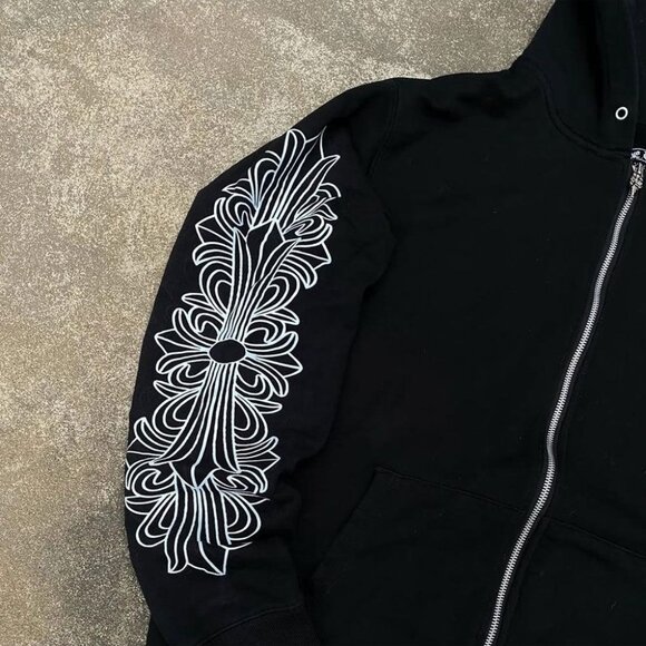 Unisex Pre Owned chrome hearts hoodies Black - Picture 4 of 6
